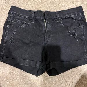 distressed jean shorts